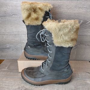 Merrell Decora Prelude Boots Womens 9.5 Black Suede Insulated Winter Waterproof